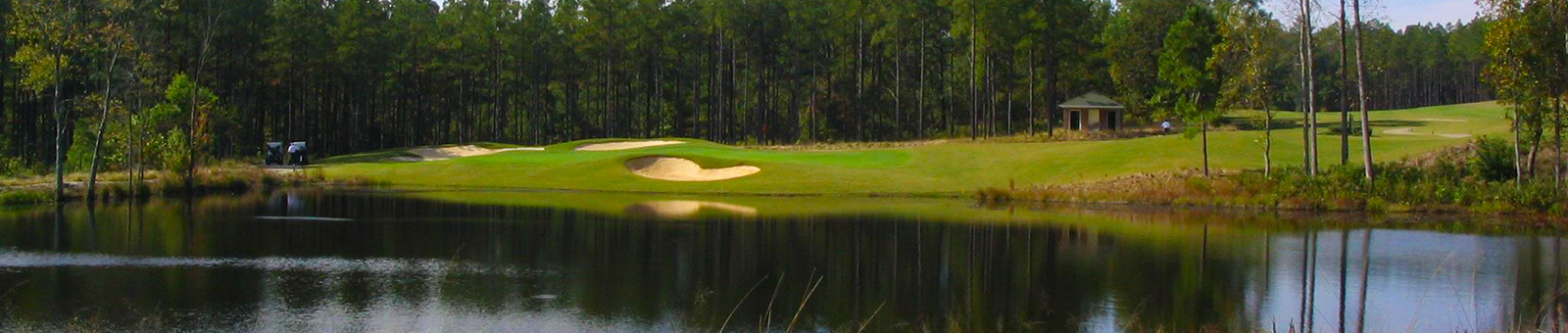 Course greens by the lake 